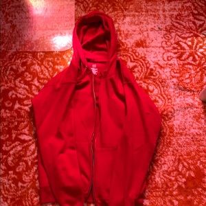 Hanes red zip hoodie
